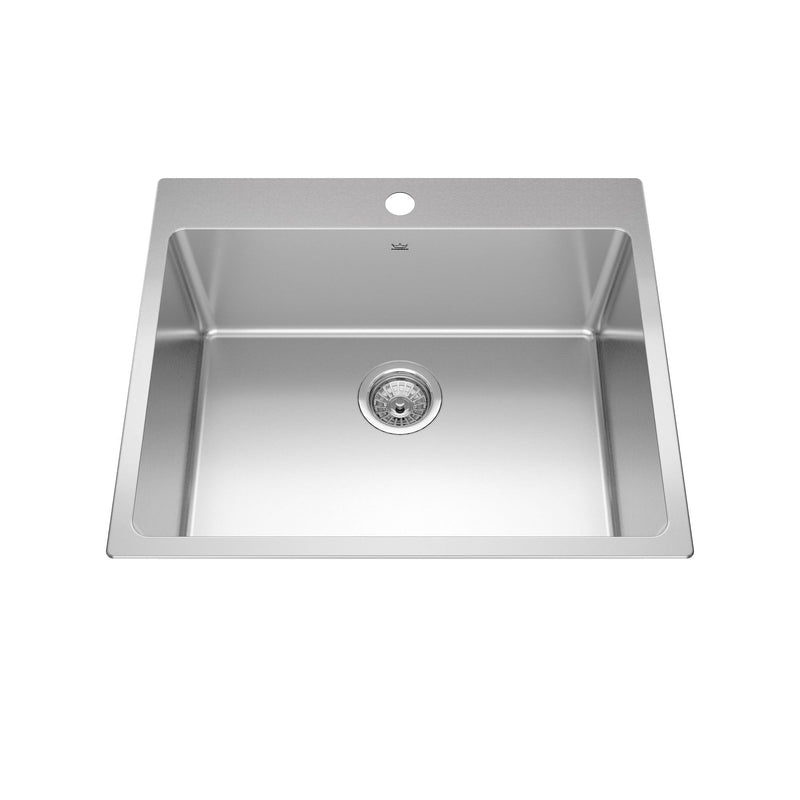 Brookmore Drop in Single Bowl 1-Hole Kitchen Sink, 25-in x 20.9-in x 9-in, Stainless Steel L9528