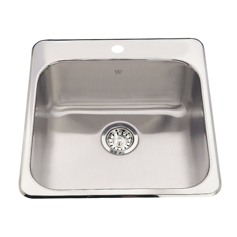 Top Mount Stainless Steel Single Bowl Kitchen Sink, 23x23x7-in R8568