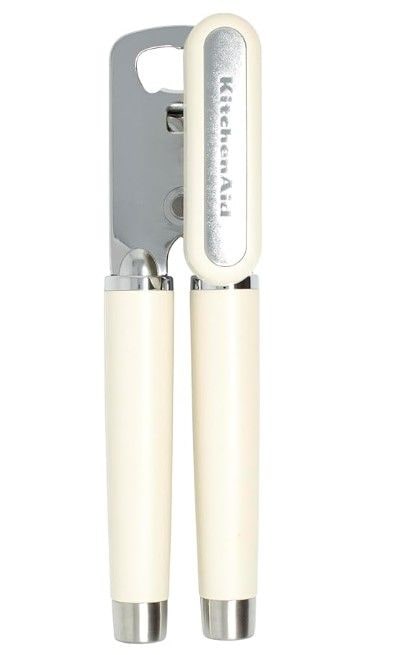 Gourmet Hard Handle Stainless Steel Can Opener, Black, Almond Cream R0889