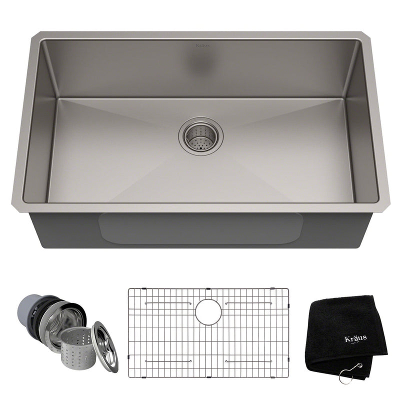Standard PRO Undermount Stainless Steel Single Bowl Kitchen Sink, 32x19x10-in L5040