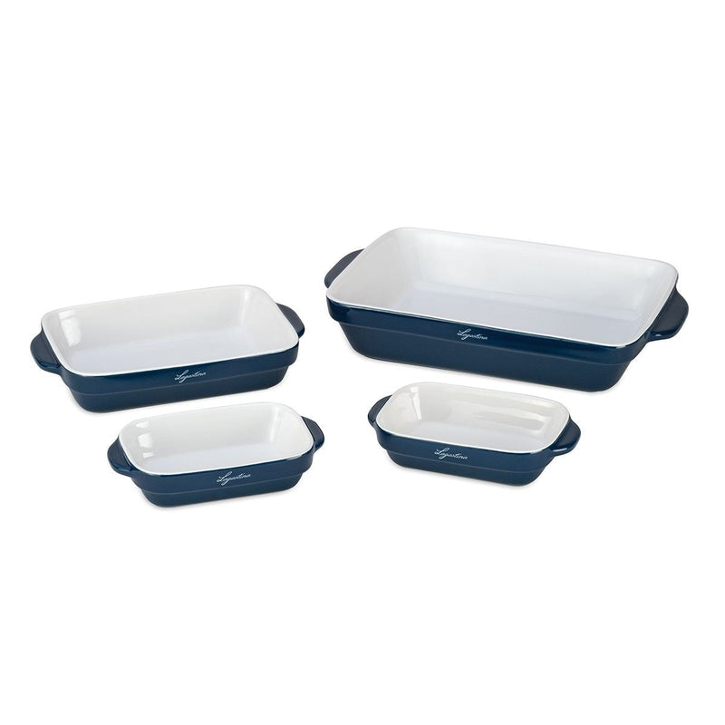 Ceramic Bakeware Set, Blue, 4-pc O8309