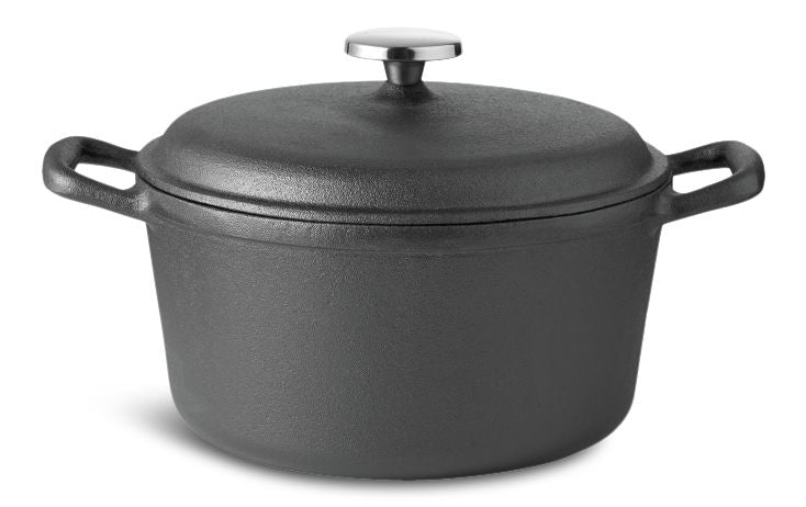 Pre-Seasoned Casserole Dish, Cast Iron, Black, 6-qt U3179
