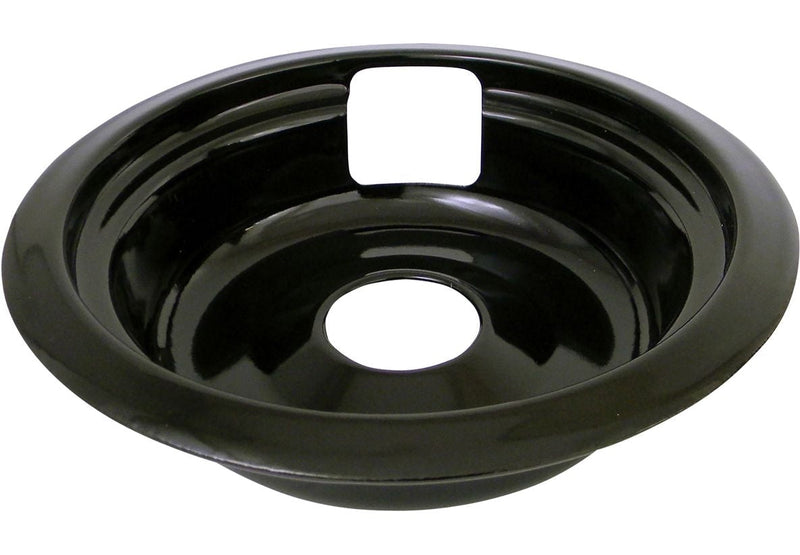 62489 Universal Porcelain Stove Deep-Draw Drip Pan with Trim Ring, Black, 6-in I2887