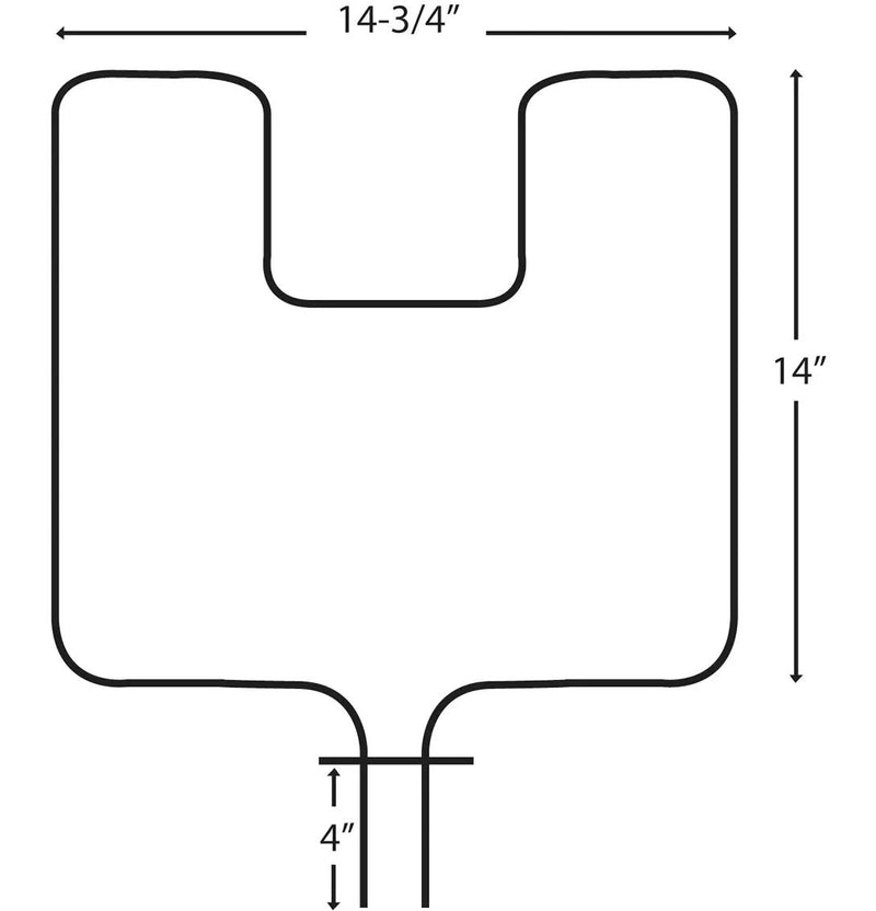 62509/2 Oven/Bake Element with Fixed 90° Connector, 2400W, 14-3/4-in x 14-in U3459