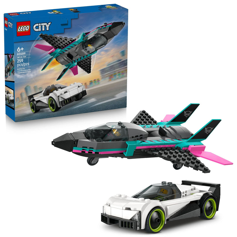 City Jet Vs. Car Building Set - 60480, 259-pcs, Ages 6+ T4516