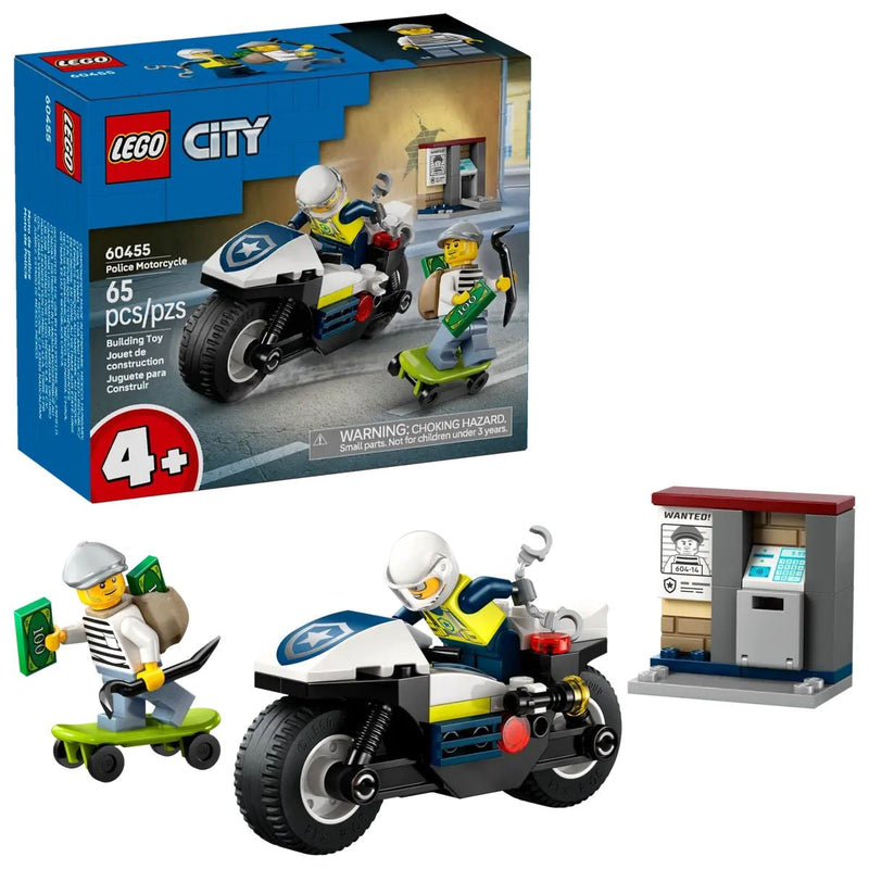 City Police Motorcycle Chase - 60455, 65-pcs, Ages 4+ F6470