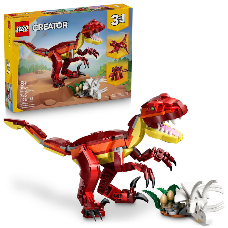 Creator 3-in-1 Fierce Dinosaur Toy Building Set - 31379, 283-pcs, Ages 8+ S7070