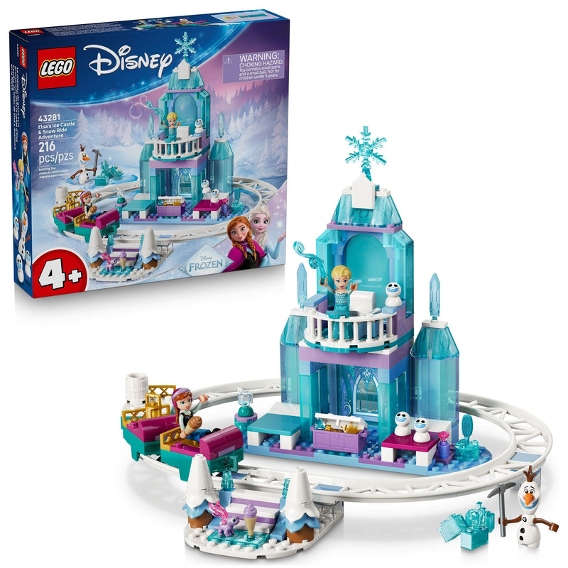 Frozen Elsa's Ice Castle & Snow Ride Adventure Building Set - 43281, 216-pcs, Ages 4+ H7033