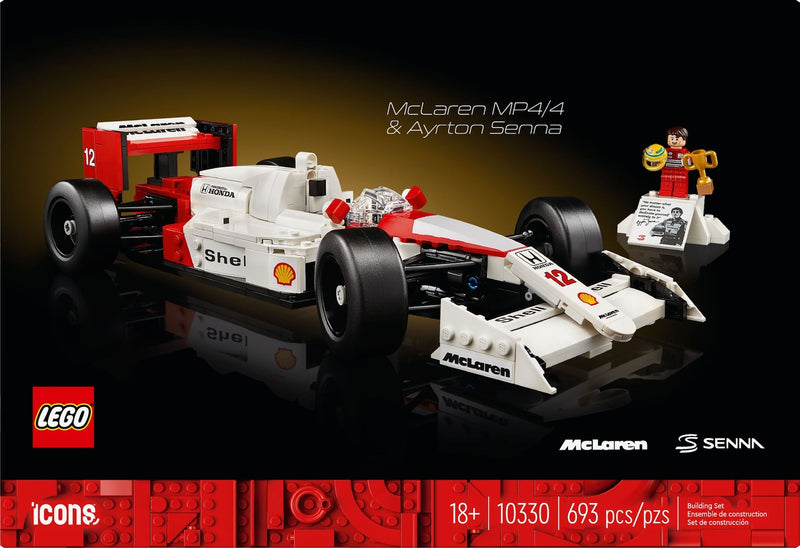 Icons MP4/4 & Ayrton Senna Race Car- 10330, 693-pcs, Ages 18+ P1770