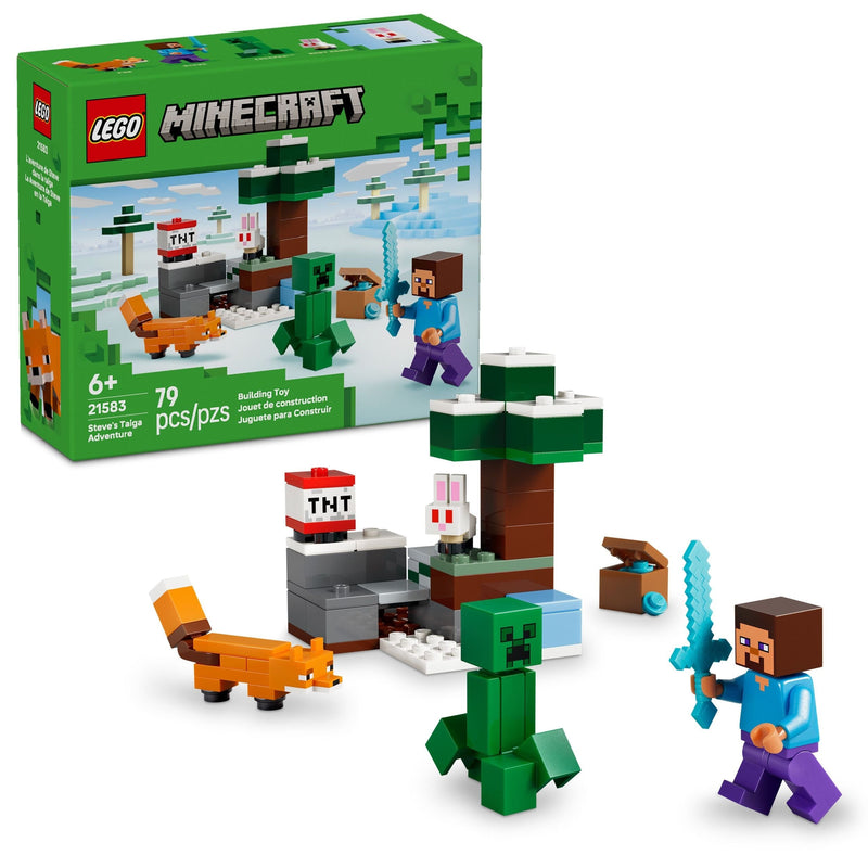 Steve’s Taiga Adventure Toy Building Set - 21583, 79-pcs, Ages 6+ H0236