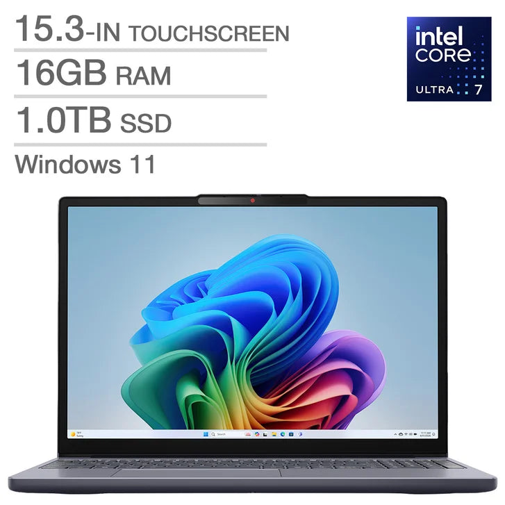 Lenovo IdeaPad Slim 3i Copilot+ PC 15.3-in. Touchscreen Laptop, Intel Core Ultra 7 355 - 16GB RAM, 1TB SSD T3419