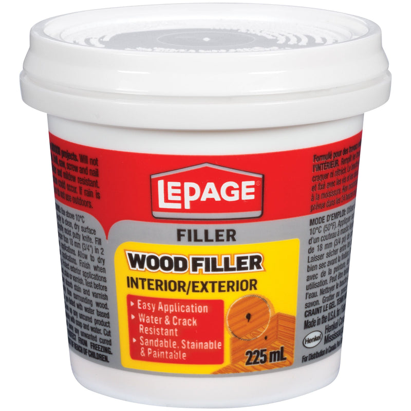Interior/Exterior Wood Filler, Repairs Cracks & Holes, Water-Resistant, Brown, 225-mL P9885