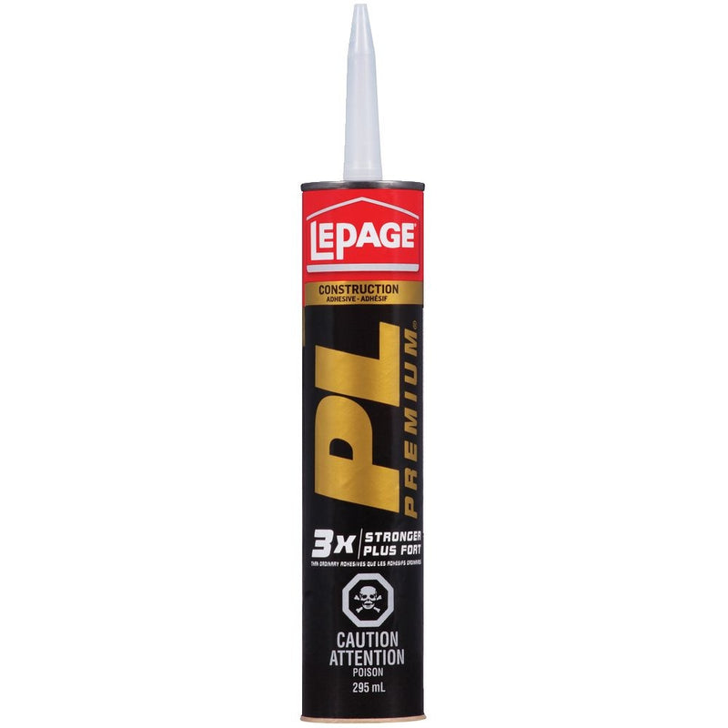 PL Premium Construction Adhesive Glue, Indoor/Outdoor, Weather & Waterproof, 295-mL R7101