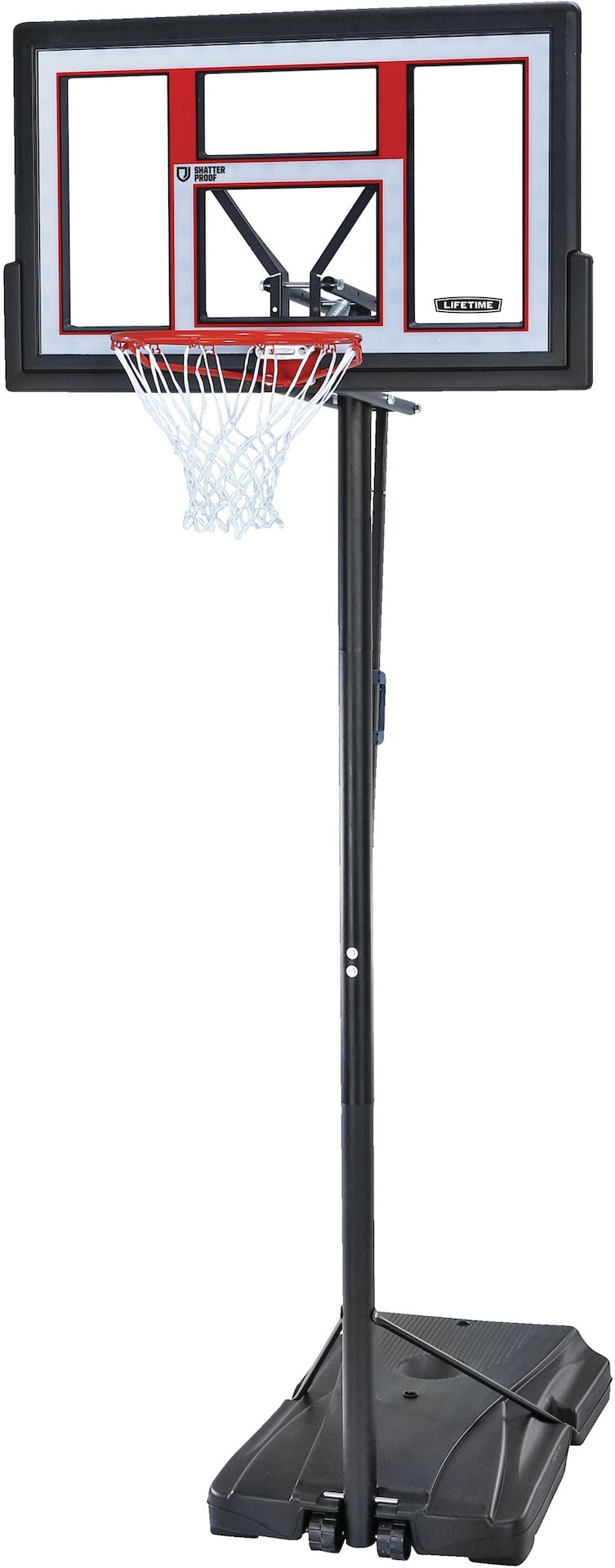 Portable Adjustable Basketball Backboard, Hoop & Net System, 50-in V6959