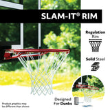Portable Adjustable Basketball Backboard, Hoop & Net System, 50-in