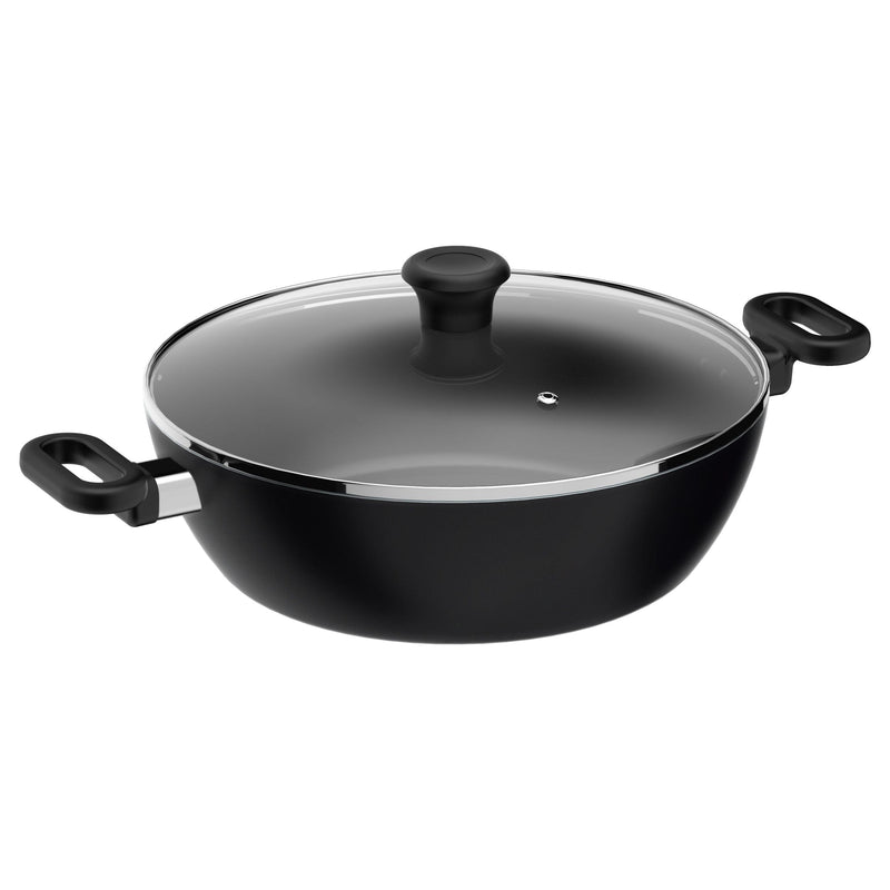 5.6qt Non-Stick Karahi with lid 30cm 12in P0162