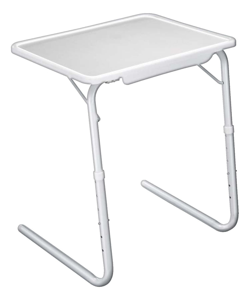 Tilt-a-Table Portable Height Adjustable TV Tray/Laptop Table, White V1814