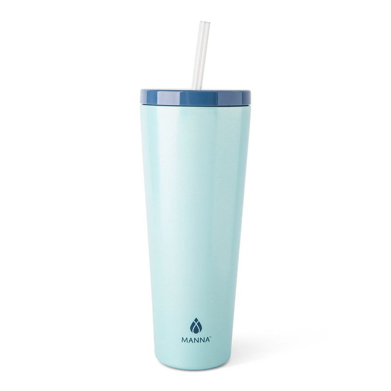 Axel Sparkle Stainless Steel Double Wall Insulated Tumbler, 24-oz, Assorted Colours, with Reusable Straw J7691