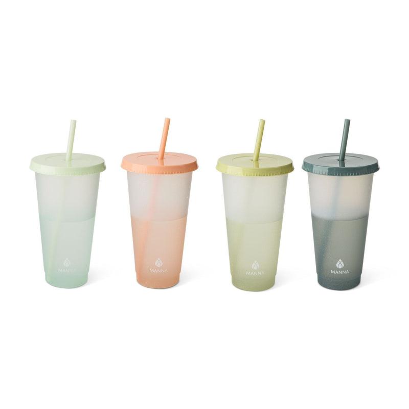 Colour Changing Glitter Plastic Tumbler with Splashproof Lid, 24-oz, 4-pk Q4300