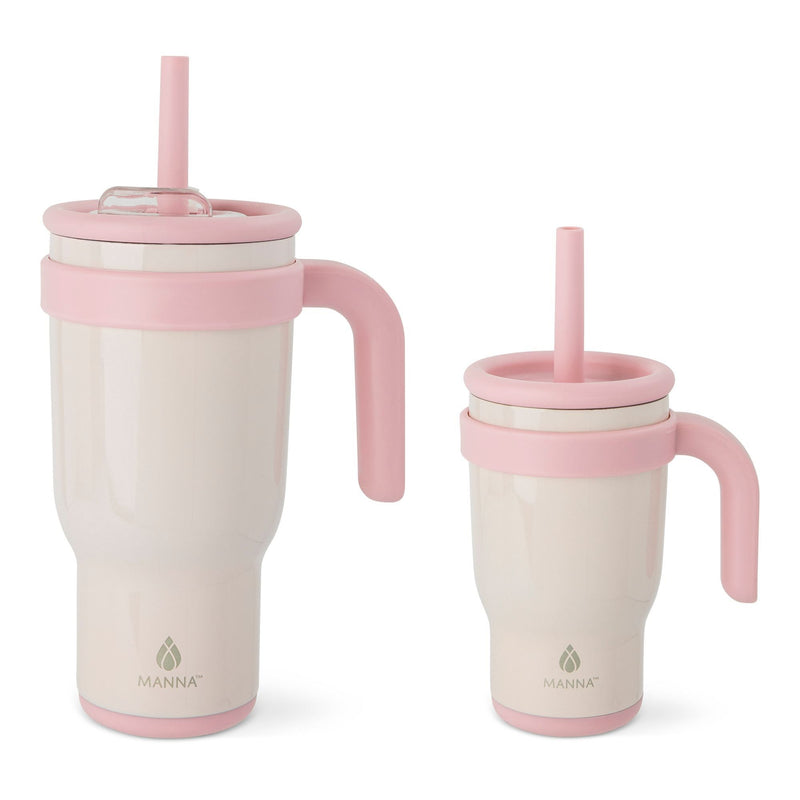 Oslo Mommy & Me Matching Duo Stainless Steel Tumbler Set, Includes 14-oz & 30-oz, Various Colours, 2-pk S0895