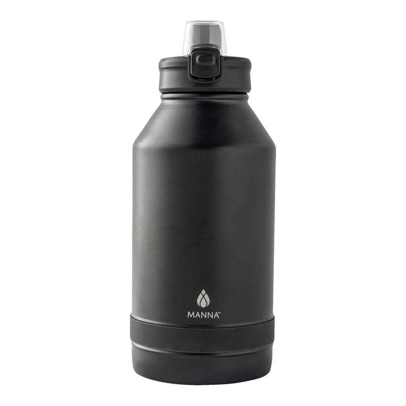 Push Stainless Steel Water Bottle, 64-oz, Various Colours, with Handle S5075