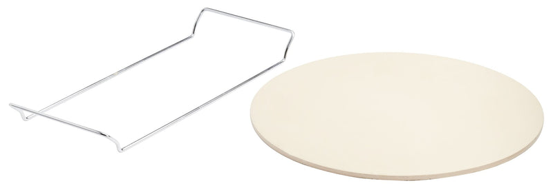 Ceramic Round Pizza Stone & Serving Rack, 15-in B5449