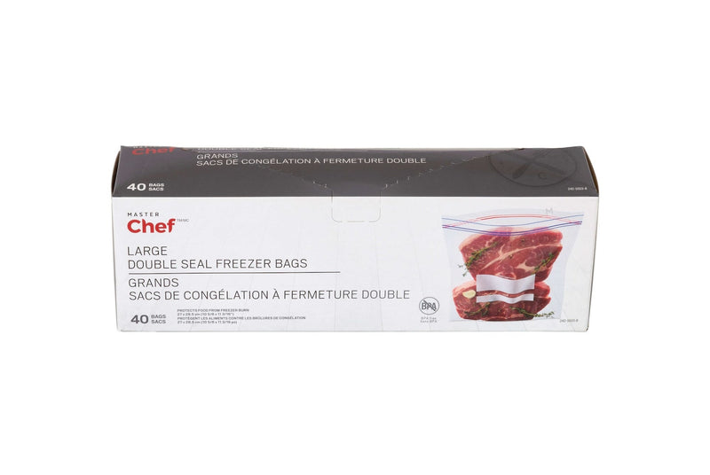 Double Seal Large Freezer Bag, 40-pk W8367