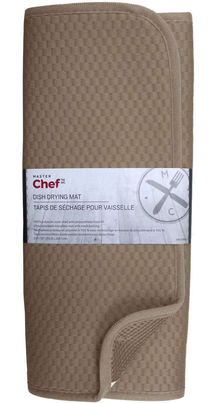 Microfiber Dish Drying Mat, Reversible, 15-in x 20-in, Mushroom J5363