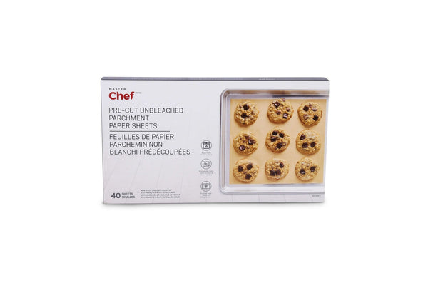Non-Bleached Pre-Cut Parchment Paper, 27-cm x 30-cm, 40-pk C2636