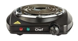 Single Burner Hot Plate, Black, 1000W