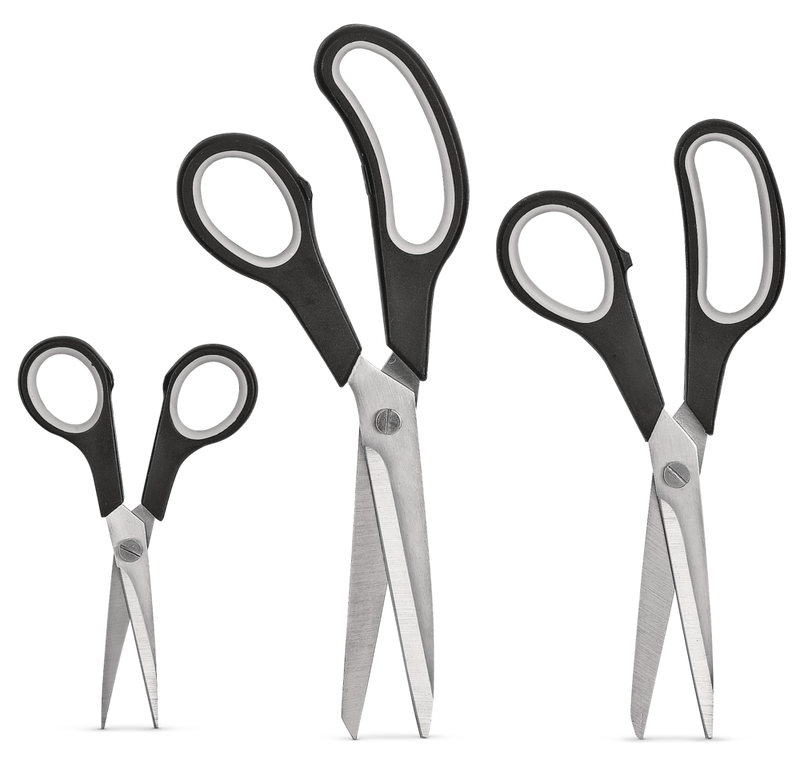 Stainless Steel Scissor Set, Ergonomic Grip, 3-pc T7187