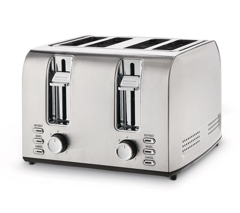 Stainless Steel Toaster with 3 Settings, 4-Slice E8413