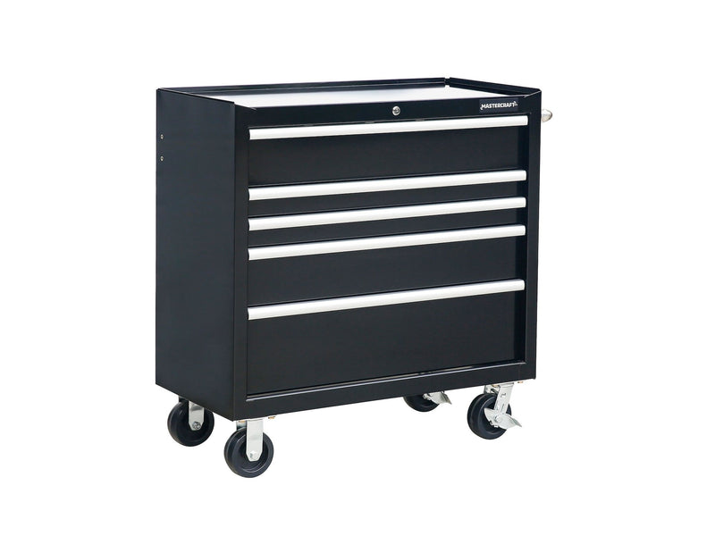 5-Drawer Powder-Coated Steel Tool Cabinet, Black, 36-in R6859