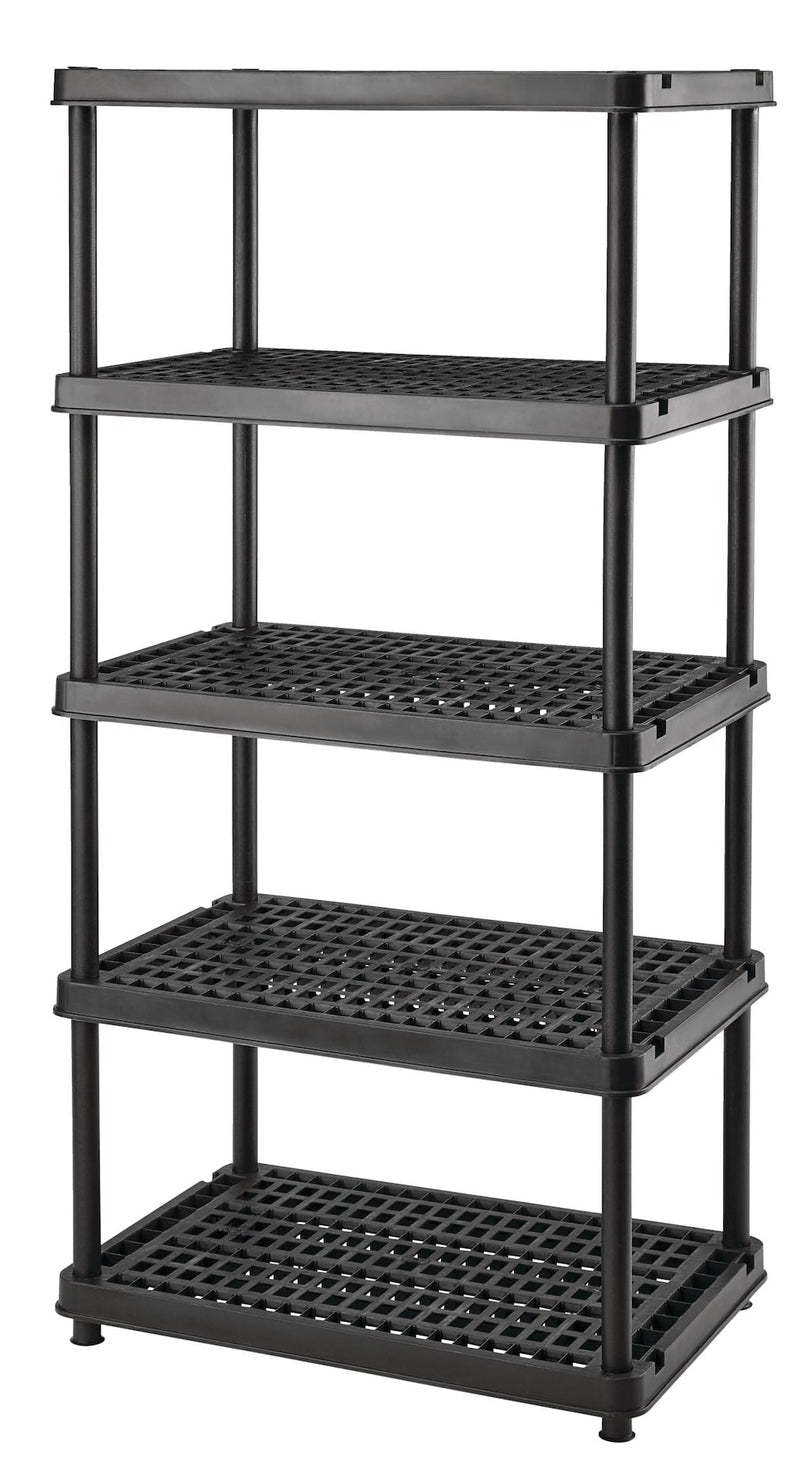 5-Shelf Resin/ Plastic Storage Rack/ Shelving Unit, 36 x 24 x 72-in G0601