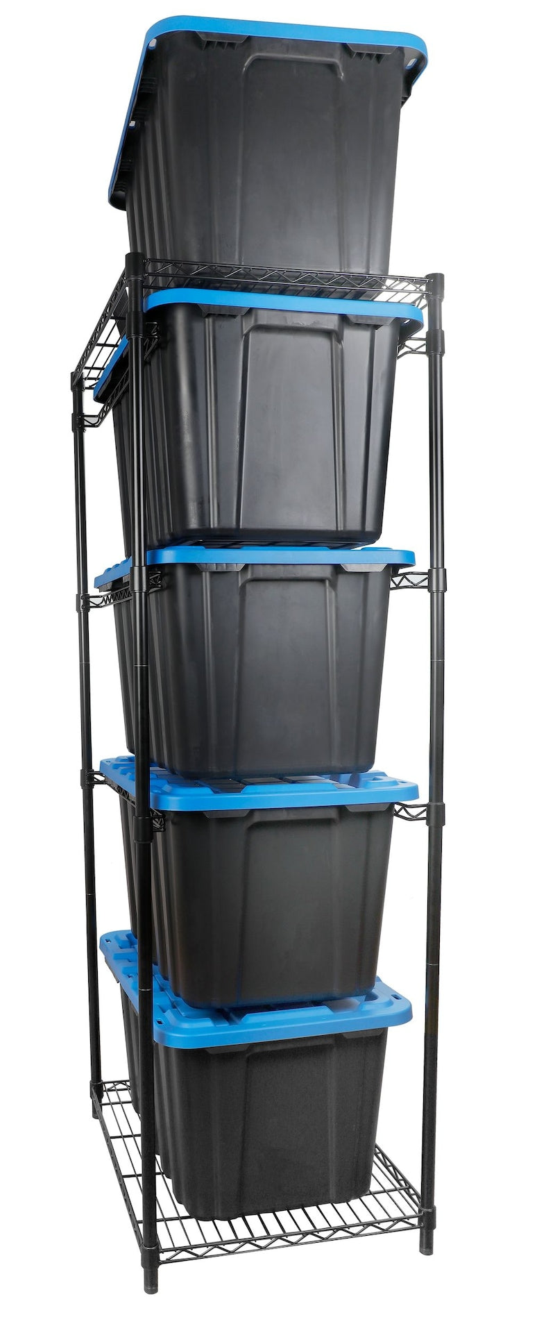 5-Tier Steel Tote Storage Rack, Black, Totes Not Included R2550