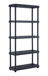 Adjustable 5-Shelf Resin/ Plastic Storage Rack/ Shelving Unit, 36 x 14 x 72-in