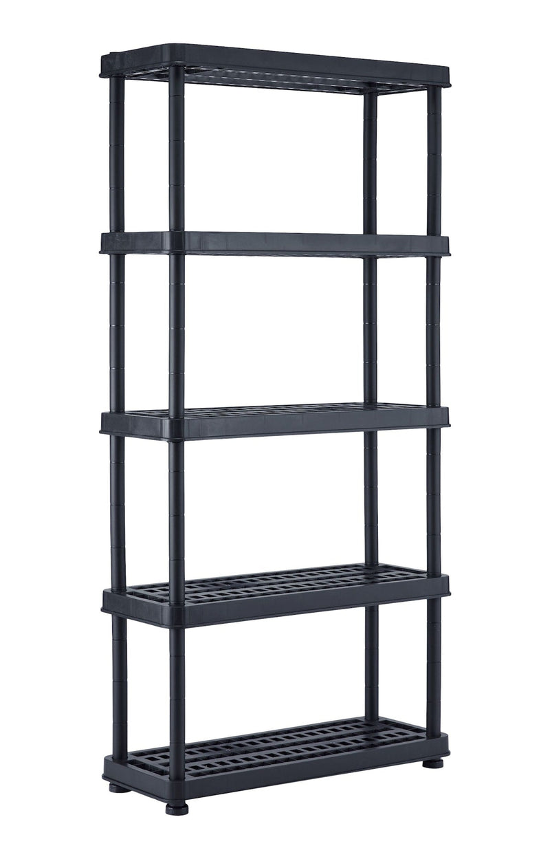 Adjustable 5-Shelf Resin/ Plastic Storage Rack/ Shelving Unit, 36 x 14 x 72-in J6541