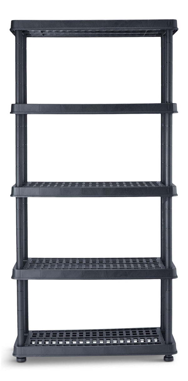 Adjustable 5-Shelf Resin/Plastic Storage Rack/Shelving Unit, 36 x 18 x 72-in V1897