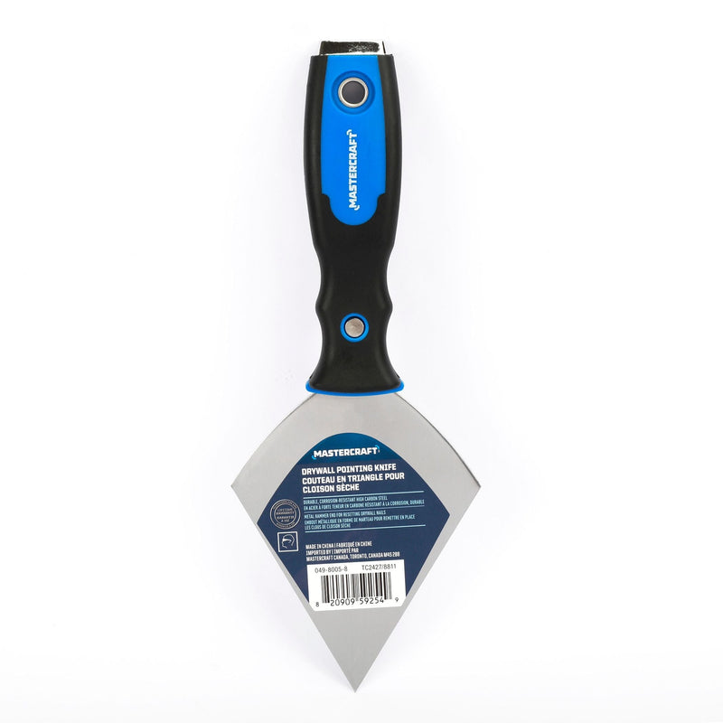 Carbon Steel Drywall Pointing Knife with Soft Grip & Hammer End D5625
