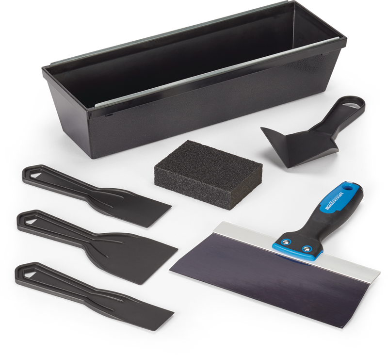DIY Drywall Set with Mud Pan, Taping Knife, Corner Tool, Putty Knife & Sponge, 7-pc R5313