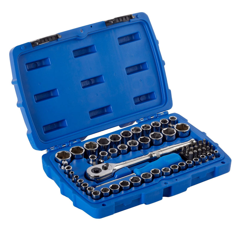 Mechanic's Tool Set with Case, Nickel-Plated, SAE/Metric, 62-pc Y0893