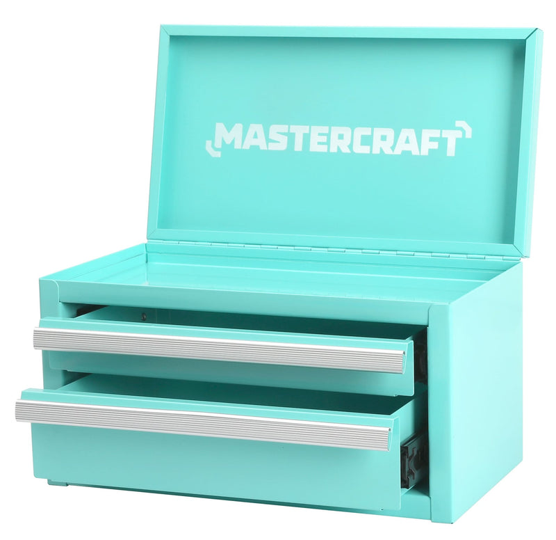 Mini Toolbox with 2 Drawers, Aqua J4256