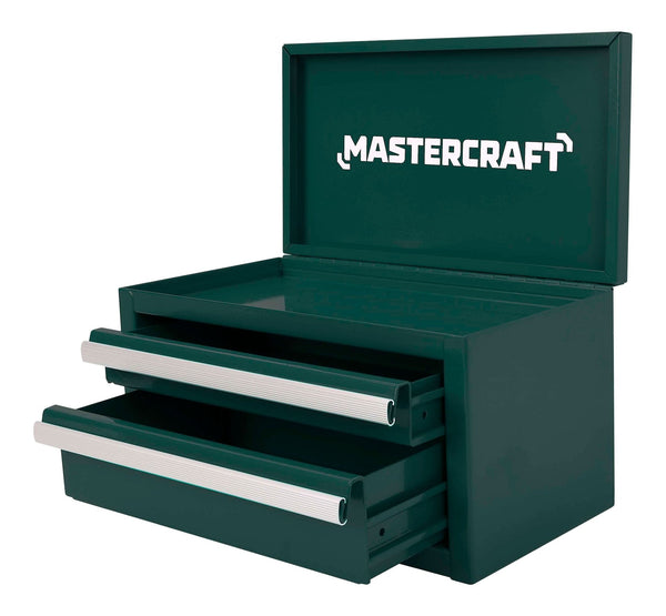 Miniature 2-Drawer Green Steel Toolbox O8175