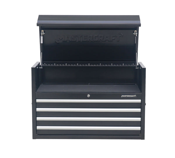Powder-Coated Steel Tool Chest with Liners, Black, 36-in D6193