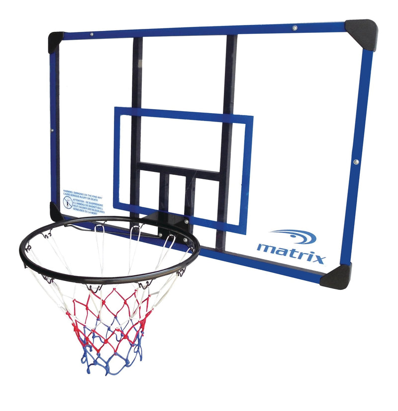 Deluxe Outdoor Basketball Backboard Hoop & Net with Wall Mount, 44-in M0929