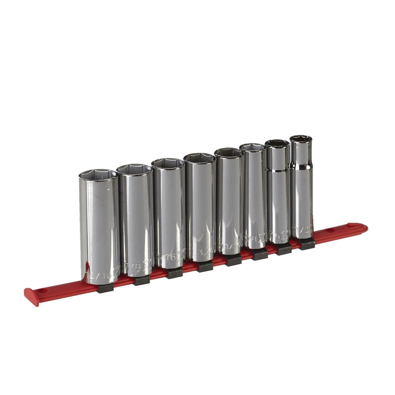 1/2-in Drive 6 Pt. Deep Socket Set, SAE, Nickel-Chrome Plating, 8-pc L2398