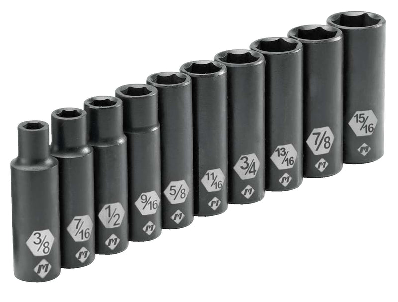 1/2-in Drive Deep Impact Socket Set, SAE, 10-pc L6811