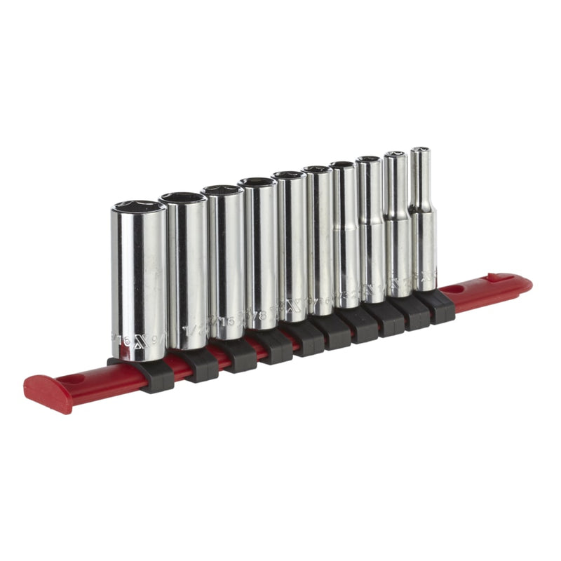 1/4-in Drive Deep Socket Set 10-pc, CRV, Nickel-Chrome Plating O2891