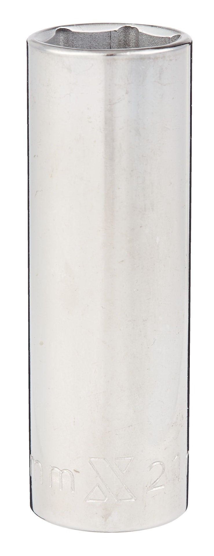 21mm 1/2-in Drive Deep Socket 6-Point, CRV, Chrome Plating O2850