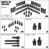 3/8-in & 1/2-in Drive Professional Grade Impact Socket Set, 83-pc, CRMO